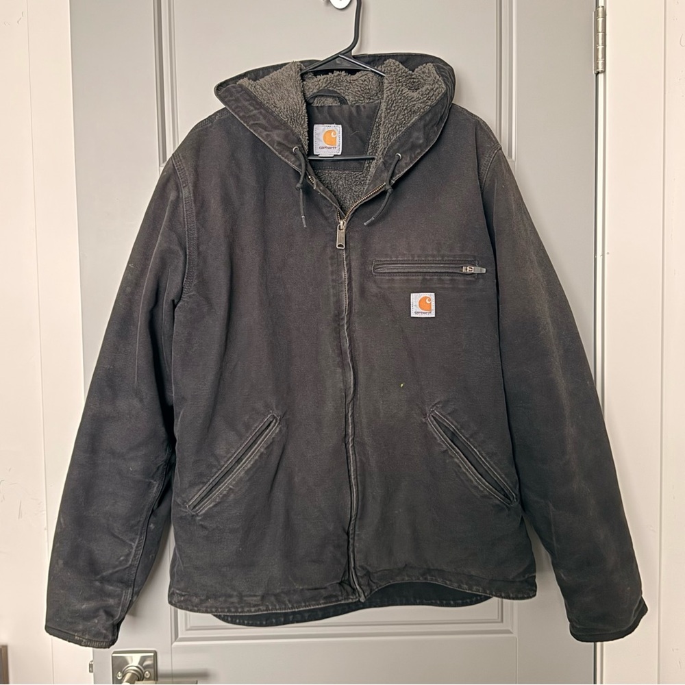 Carhartt Sherpa Lined Washed Duck Relaxed Fit Jacket - Men’s Size Medium